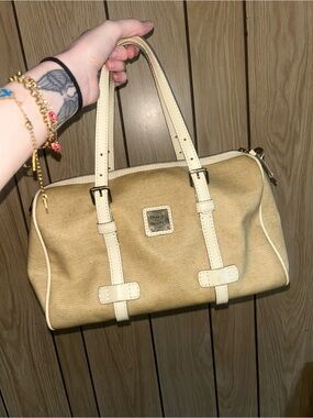 Dooney & Bourke vintage leather Panama barrel satchel bag